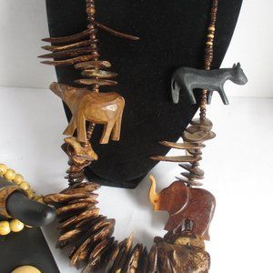 4 PC. Safari Tribal Fashion Set. Statement Piece from the 80's.